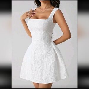 SHEIN White Textured Mini Dress